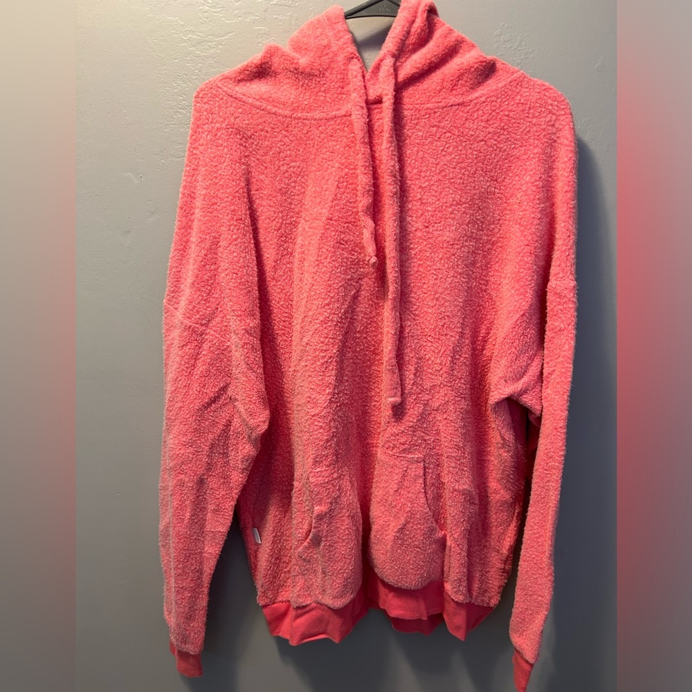 Cozy Pink Hooded Pullover Sweatshirt